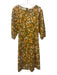 Flora Bea Size S Green, Yellow & White Cotton Long Balloon Sleeve Floral Dress Green, Yellow & White / S
