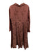 Krista Larson Size M Burgundy No Fabric Tag Long Sleeve Jaquard Button Up Dress Burgundy / M