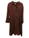 Krista Larson Size M Burgundy No Fabric Tag Long Sleeve Jaquard Button Up Dress Burgundy / M