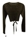 Reformation Size S Gold Nylon Blend Long Sleeve Shimmer Crop Back Tie Top Gold / S