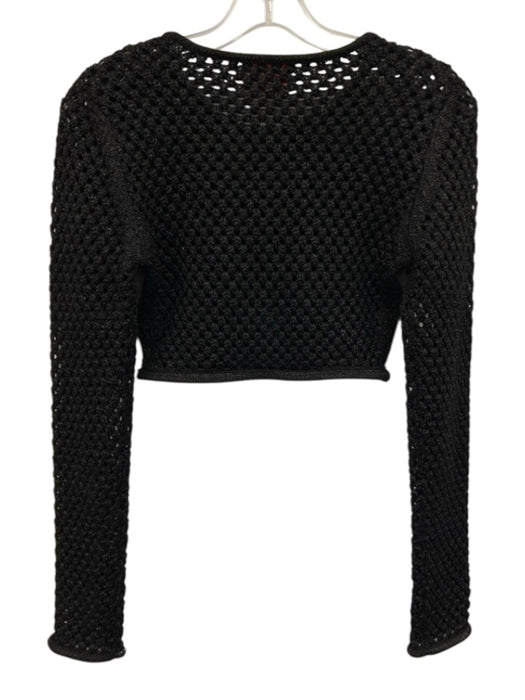 Solid & Striped Size XS Black No Fabric Tag Open Knit Key Hole Crop Sweater Black / XS
