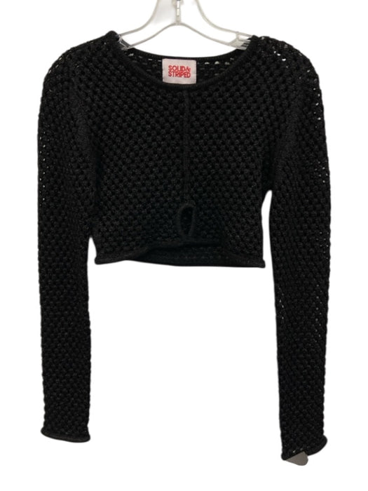 Solid & Striped Size XS Black No Fabric Tag Open Knit Key Hole Crop Sweater Black / XS