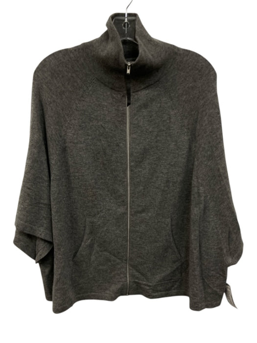 Autumn Cashmere Size XS/S Gray Cashmere Zip Front kangaroo Pocket Dolman Sweater Gray / XS/S