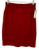St. John Size 4 Red Wool Blend Elastic Waist Rib Knit Pencil Knee Skirt Red / 4