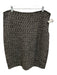 St. John Size 16 Black & White Wool Blend Knit Sequin Design Circle Knee Skirt Black & White / 16