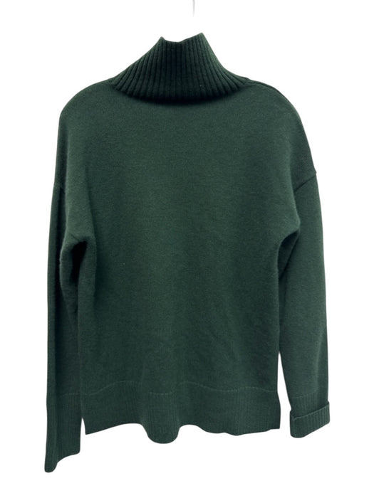 J. McLaughlin Size S Hunter Green Cashmere Rib Knit Ribbed Accent Sweater Hunter Green / S