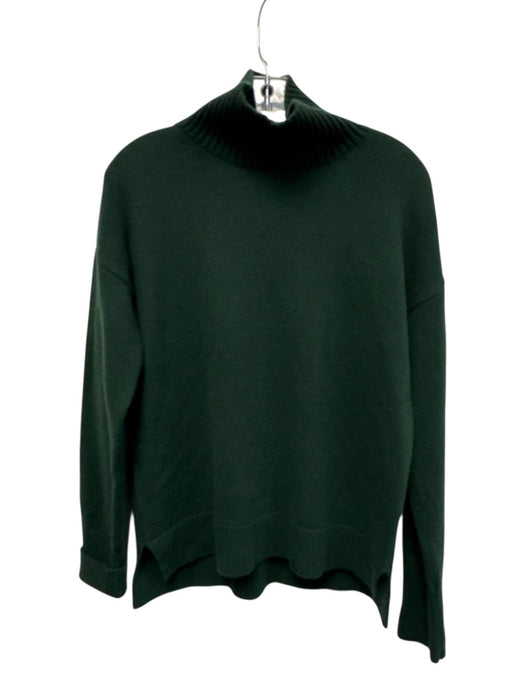 J. McLaughlin Size S Hunter Green Cashmere Rib Knit Ribbed Accent Sweater Hunter Green / S