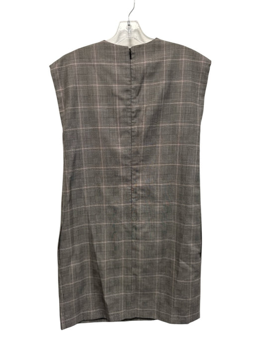 Gucci Size 42 Black, White & Red Wool Blend Sleeveless Front knot Plaid Dress Black, White & Red / 42