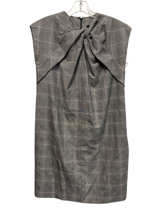 Gucci Size 42 Black, White & Red Wool Blend Sleeveless Front knot Plaid Dress Black, White & Red / 42