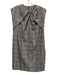 Gucci Size 42 Black, White & Red Wool Blend Sleeveless Front knot Plaid Dress Black, White & Red / 42
