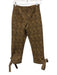 Miaou Size M Brown & Black Cotton Zip Side Leopard Mid Rise Ankle tie Pants Brown & Black / M