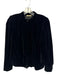 sessun Size S Black Polyester Velvet Long Balloon Sleeve Button Up Mock Neck Top Black / S
