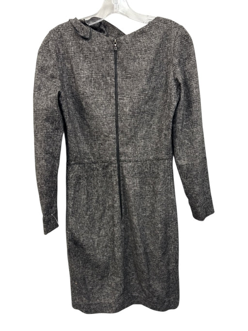 RM Size 8 Black & Gray Cotton Blend Long Sleeve Convertible Neckline Shift Dress Black & Gray / 8