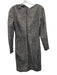 RM Size 8 Black & Gray Cotton Blend Long Sleeve Convertible Neckline Shift Dress Black & Gray / 8