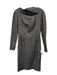 RM Size 8 Black & Gray Cotton Blend Long Sleeve Convertible Neckline Shift Dress Black & Gray / 8