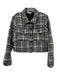 Reformation Size L Gray & Black Polyester Blend Plaid Patch Pocket Crop Jacket Gray & Black / L