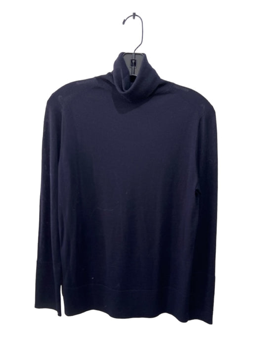 COS Navy Blue Wool Knit Turtleneck Long Sleeve Sweater Navy Blue