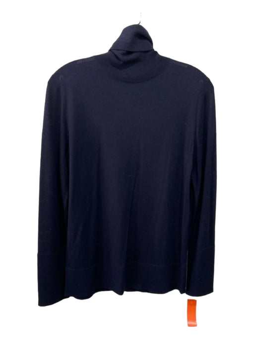 COS Navy Blue Wool Knit Turtleneck Long Sleeve Sweater Navy Blue