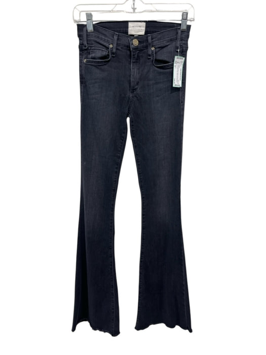 McGuire Size 25 Charcoal Black Denim Faded Flare Leg Distressed Hem Jeans Charcoal Black / 25