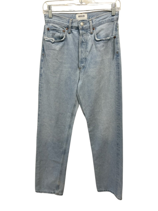 Agolde Size 25 Light Wash Denim Button Fly High Rise Straight Leg Jeans Light Wash / 25