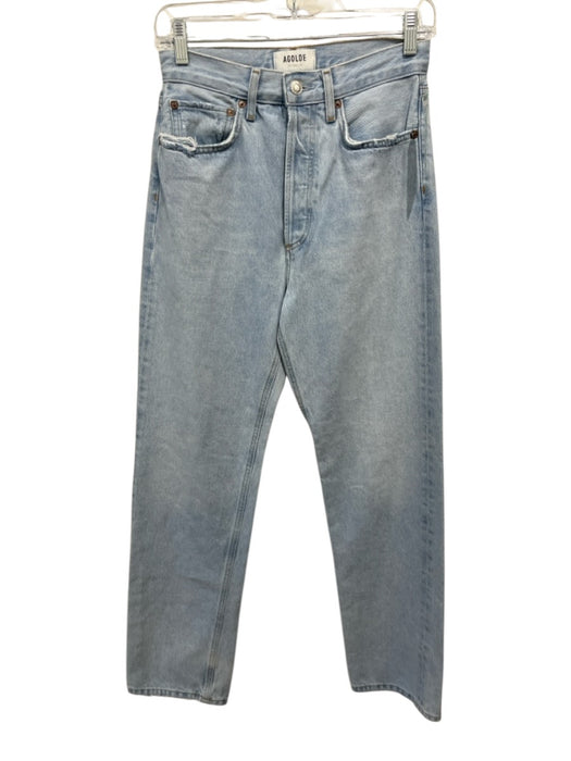 Agolde Size 25 Light Wash Denim Button Fly High Rise Straight Leg Jeans Light Wash / 25