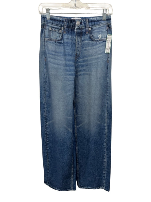 Rag & Bone Size XS Medium & light wash Cotton Elastic Waist Wide Leg Pants Medium & light wash / XS