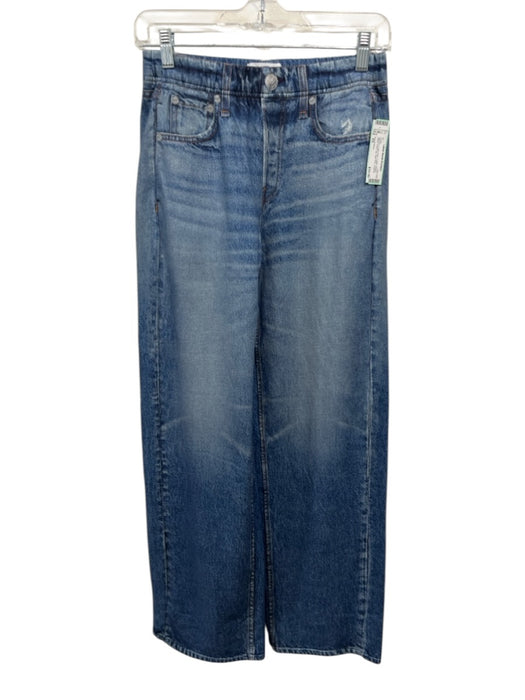 Rag & Bone Size XS Medium & light wash Cotton Elastic Waist Wide Leg Pants Medium & light wash / XS