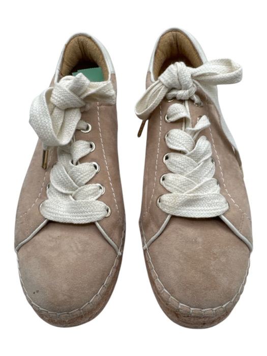 Joie Shoe Size 37 Sandy Beige Suede Platform Low Top Lace Up Espadrille Sneakers Sandy Beige / 37