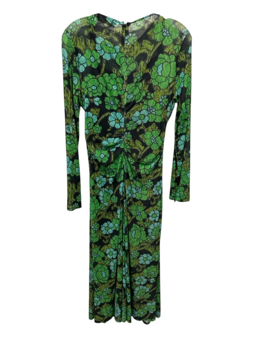 Rachel Comey Size L Green, Brown, Blue Polyester floral print Long Sleeve Dress Green, Brown, Blue / L