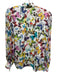 Alice + Olivia Size L White & Multi Cotton & Silk Butterfly Buttons Sheer Top White & Multi / L