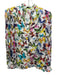 Alice + Olivia Size L White & Multi Cotton & Silk Butterfly Buttons Sheer Top White & Multi / L