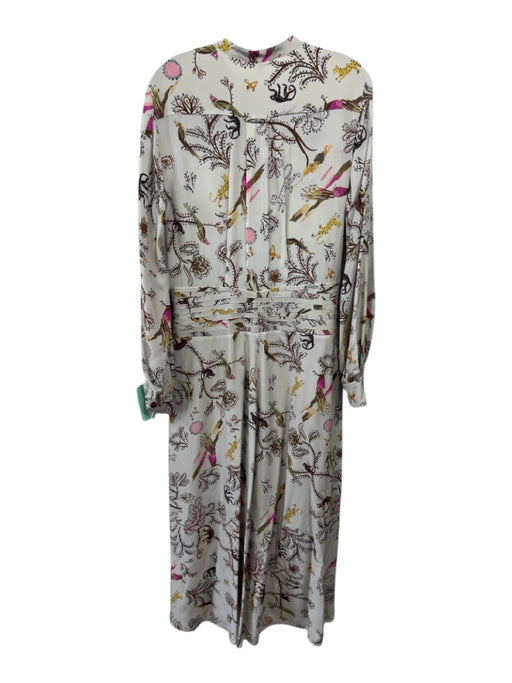 Dorothee Schumacher Size M/L Beige, Pink, & Lavender Silk Long Sleeve Midi Dress Beige, Pink, & Lavender / M/L
