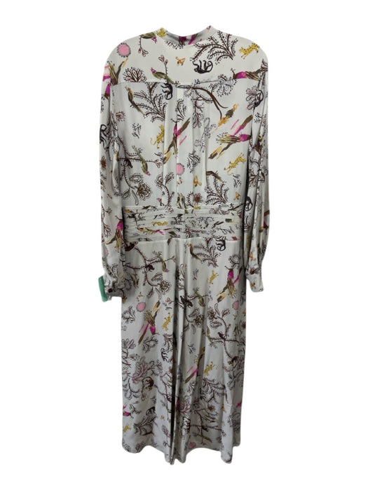 Dorothee Schumacher Size M/L Beige, Pink, & Lavender Silk Long Sleeve Midi Dress Beige, Pink, & Lavender / M/L