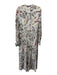 Dorothee Schumacher Size M/L Beige, Pink, & Lavender Silk Long Sleeve Midi Dress Beige, Pink, & Lavender / M/L