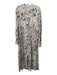 Dorothee Schumacher Size M/L Beige, Pink, & Lavender Silk Long Sleeve Midi Dress Beige, Pink, & Lavender / M/L