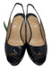 Christian Louboutin Shoe Size 37 Navy Patent Leather Slingbacks Peep Toe Wedges Navy / 37