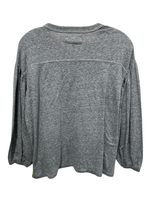 The Great Size 0 Gray Polyester Blend Heathered 3/4 Balloon Sleeve Top Gray / 0