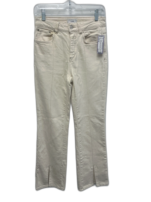 Closed Size 26 Cream White Cotton Blend High Rise Pintuck Split Hem Jeans Cream White / 26