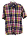 Peter Millar Size M Pink & Multi Cotton Plaid Button Down Short Sleeve Shirt Pink & Multi / M