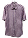 Peter Millar Size M Pink & Multi Cotton Striped Button Down Short Sleeve Shirt Pink & Multi / M