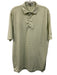 Peter Millar Size M Green & White Polyester Striped Polo Men's Short Sleeve Green & White / M