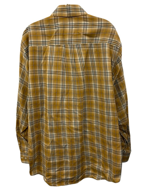 Burberry Size M Orange & Multi Cotton Plaid Button Down Men's Long Sleeve Shirt Orange & Multi / M