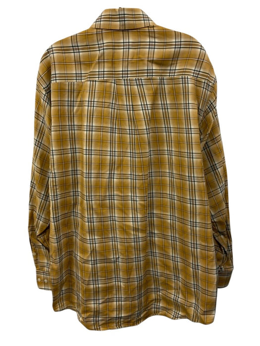 Burberry Size M Orange & Multi Cotton Plaid Button Down Men's Long Sleeve Shirt Orange & Multi / M