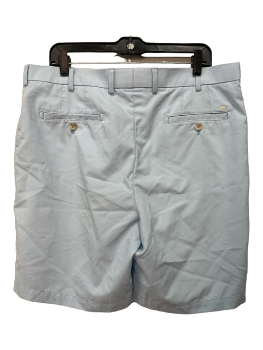 Peter Millar Size 36 Light Blue & White Synthetic Striped Khakis Men's Shorts 36