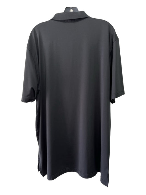 Peter Millar Size XL Black Synthetic Solid Polo Men's Short Sleeve XL