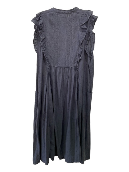 Wrap Size 16 Gray Cotton Ruffle Cap Sleeve Eyelet Lace Trim Pockets Dress Gray / 16