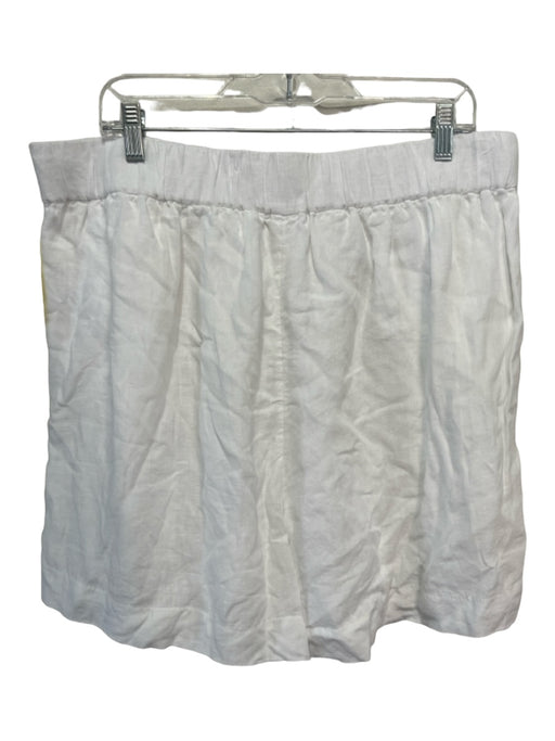 J Crew Size XL White Linen Elastic Pockets Shorts White / XL