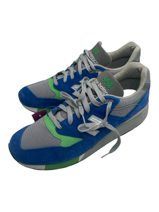 New Balance Shoe Size 11.5 Blue & Green Suede Two Tone Sneaker Men's Shoes 11.5