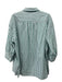 Pomander Place Size XXL White, Green & Blue Cotton Vertical Pinstripe Top White, Green & Blue / XXL