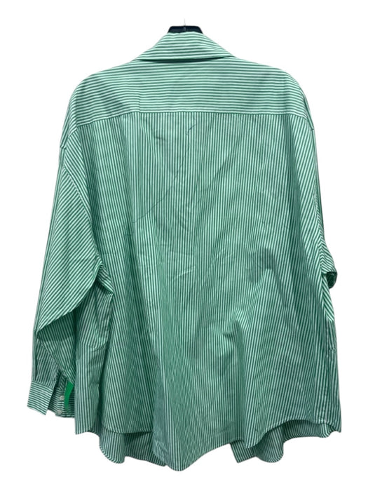 Favorite Daughter Size XL Green & White Cotton Button Down Long Sleeve Top Green & White / XL